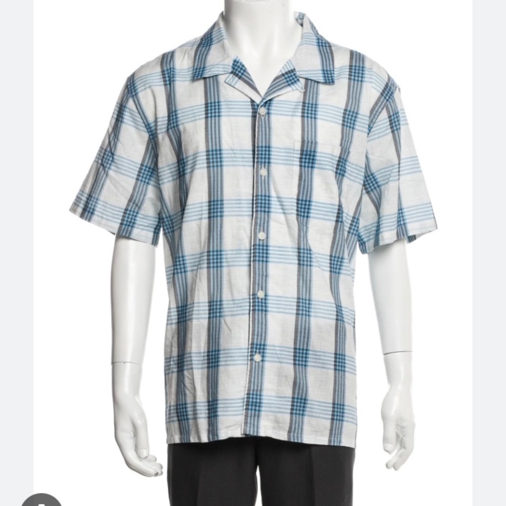 Outerknown Plaid  Short Sleeve button down shirt Size Medium